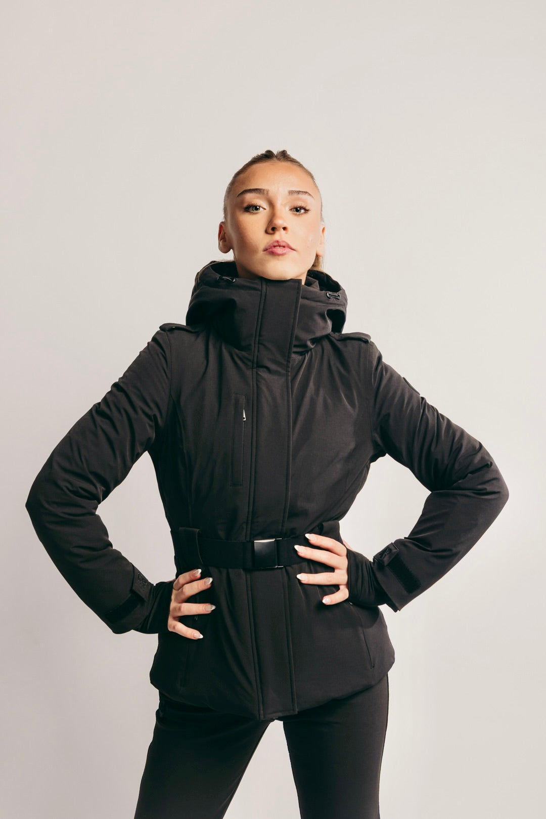 Belted Ski Jacket - Black