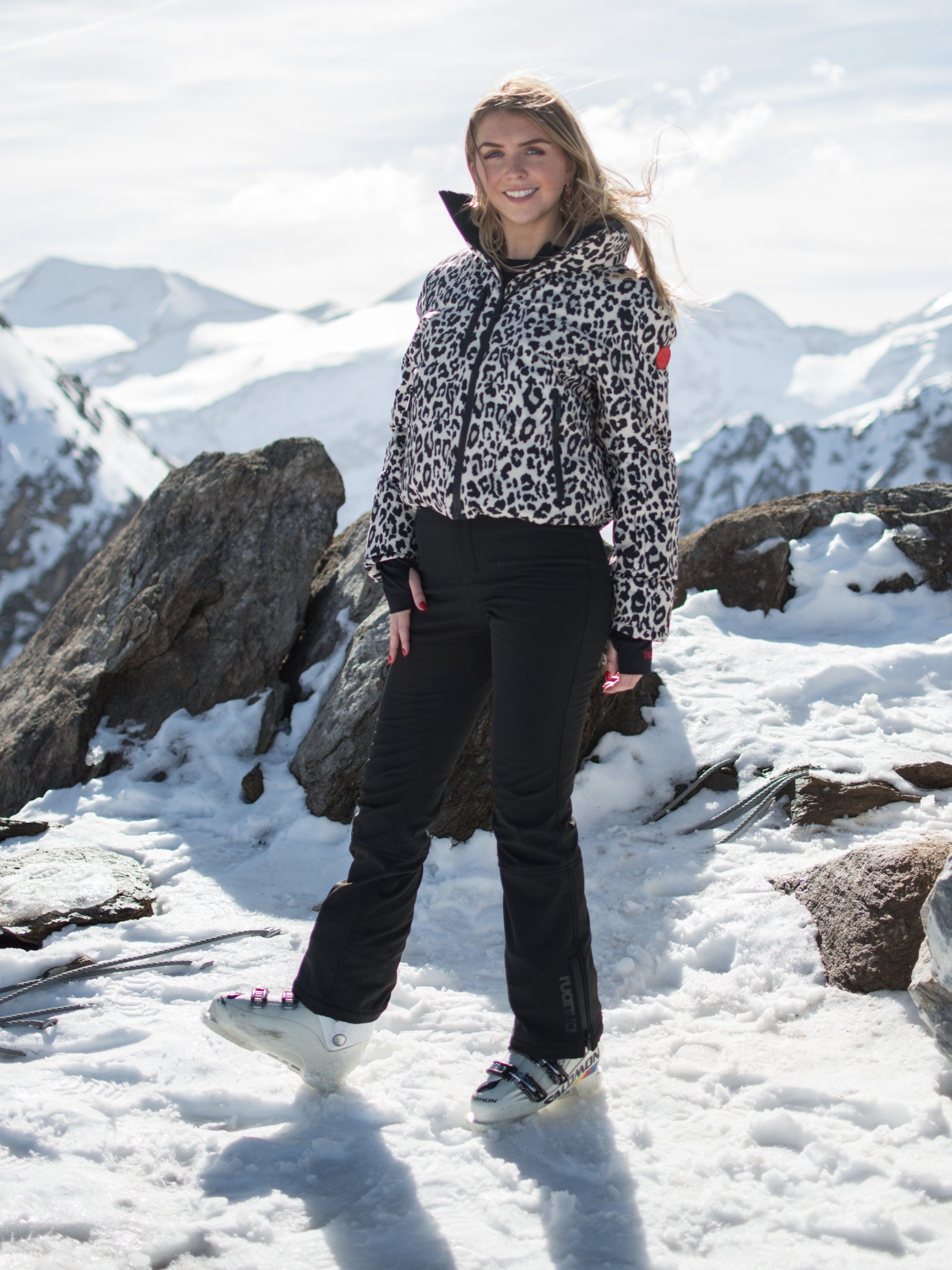 Padded Down Ski Jacket - Leopard