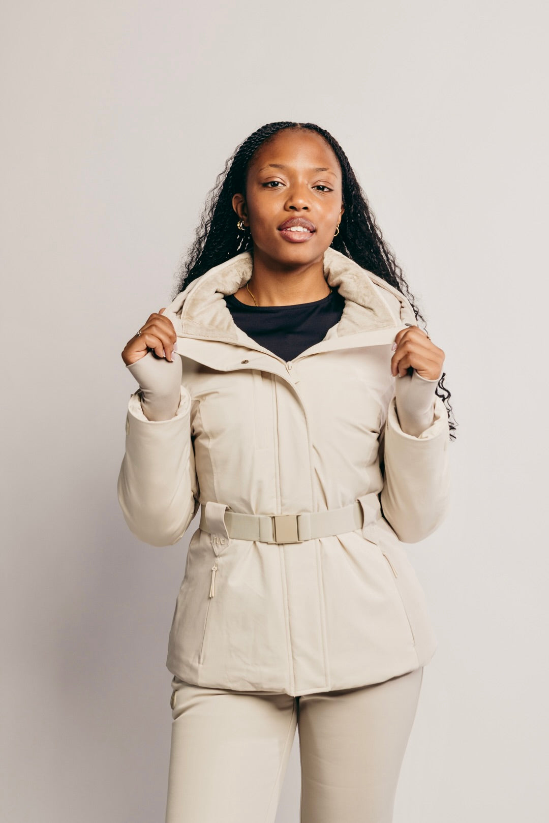 Belted Ski Jacket - Neutral