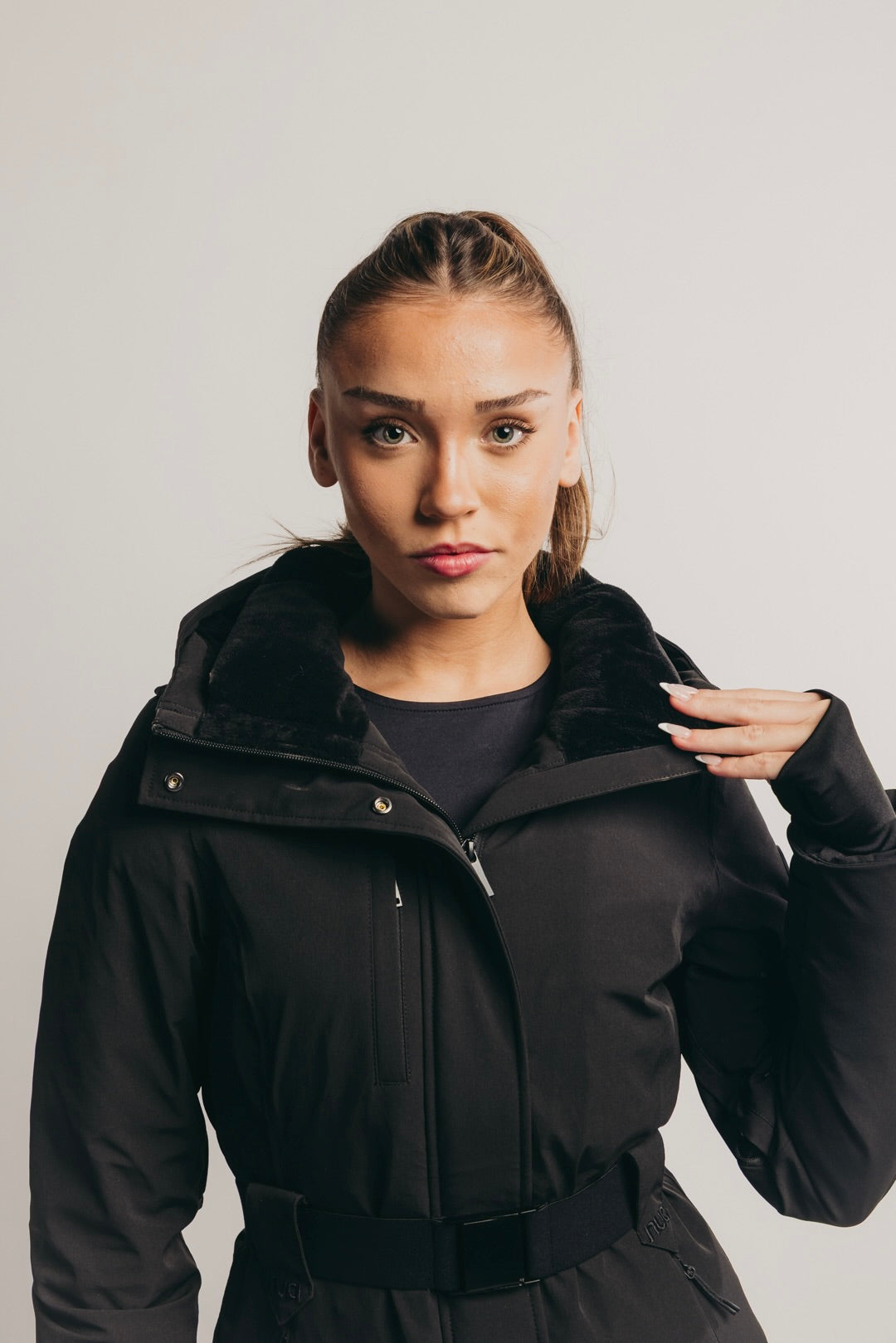 Belted Ski Jacket - Black