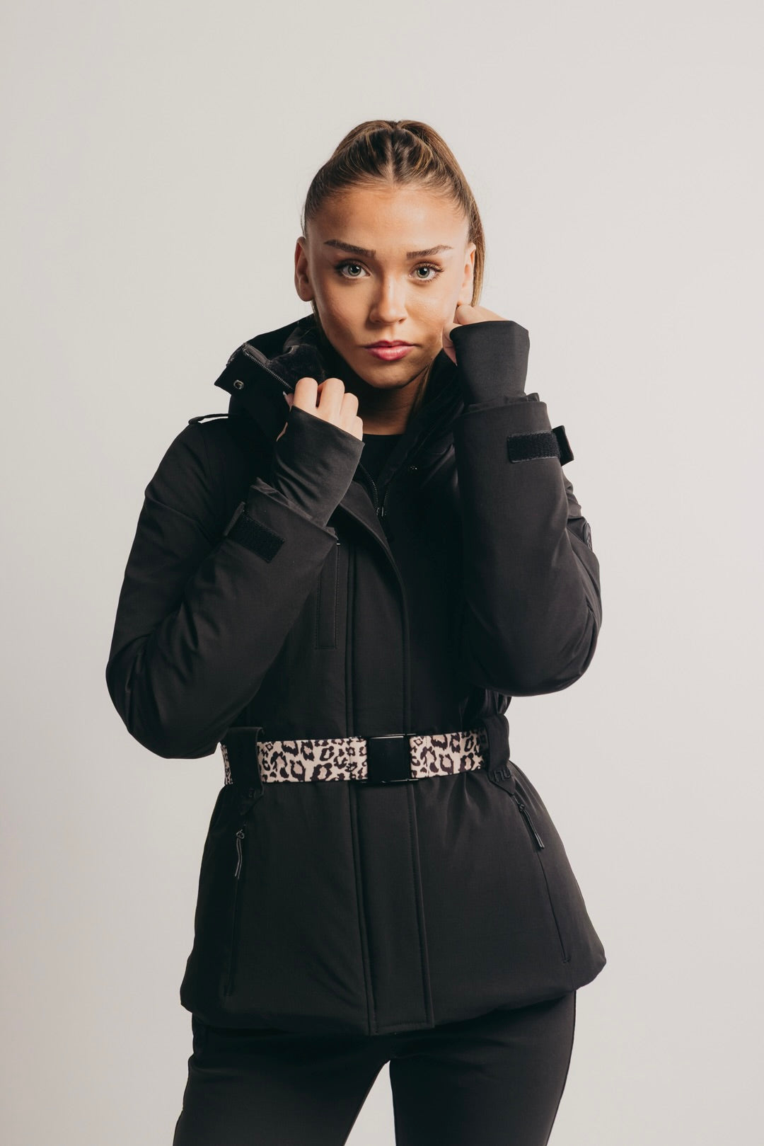Belted Ski Jacket - Black