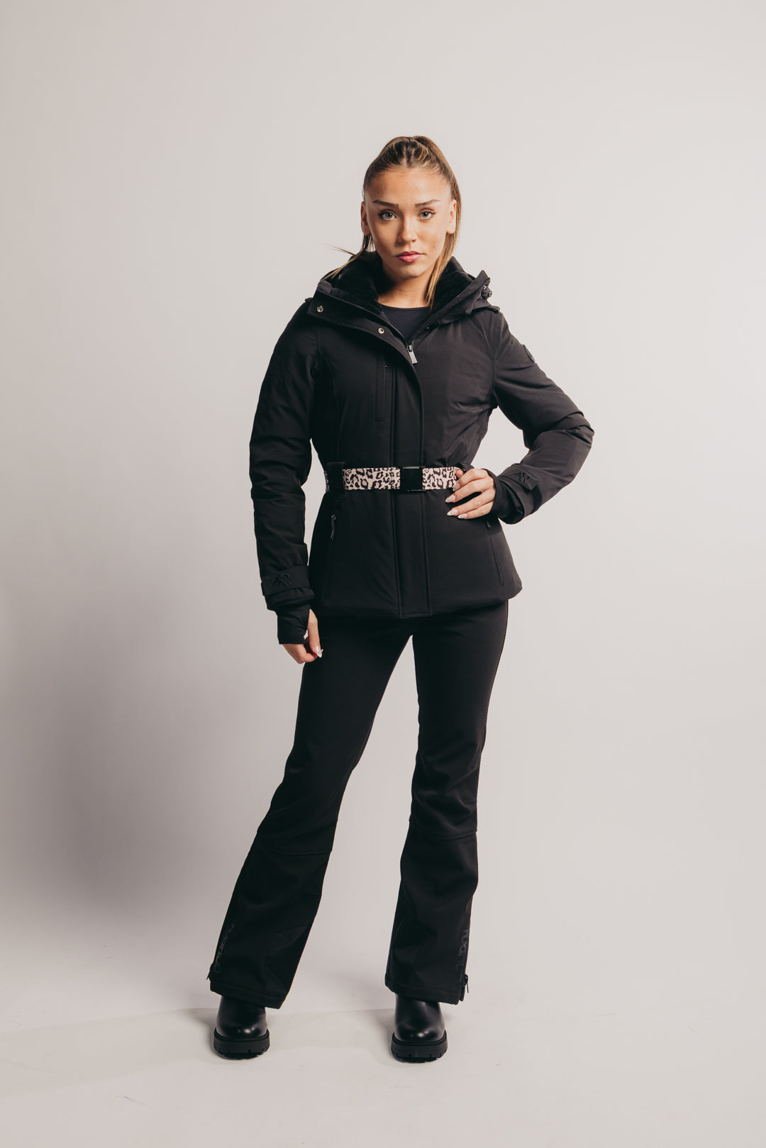 Belted Ski Jacket - Black
