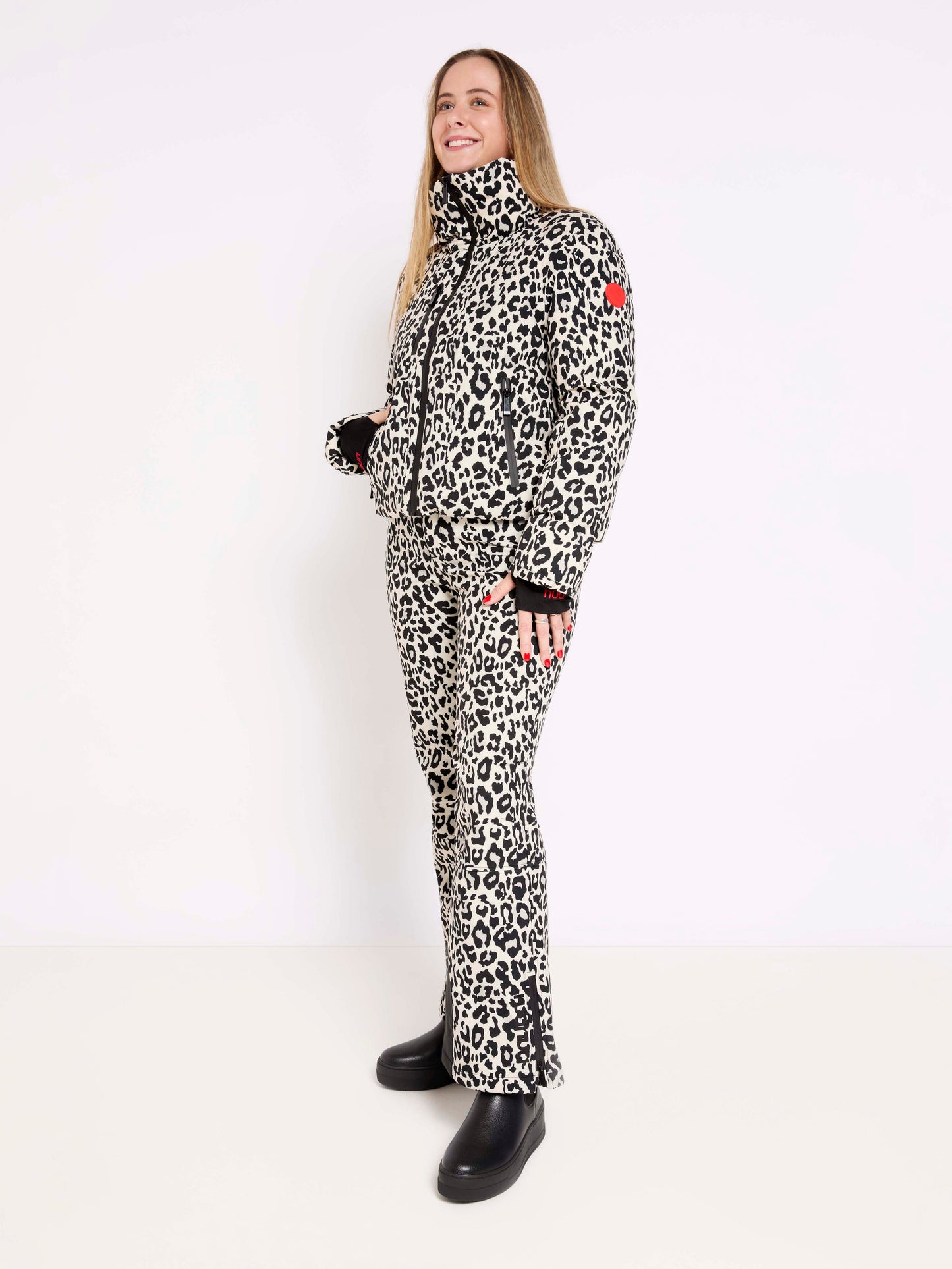 Padded Down Ski Jacket - Leopard