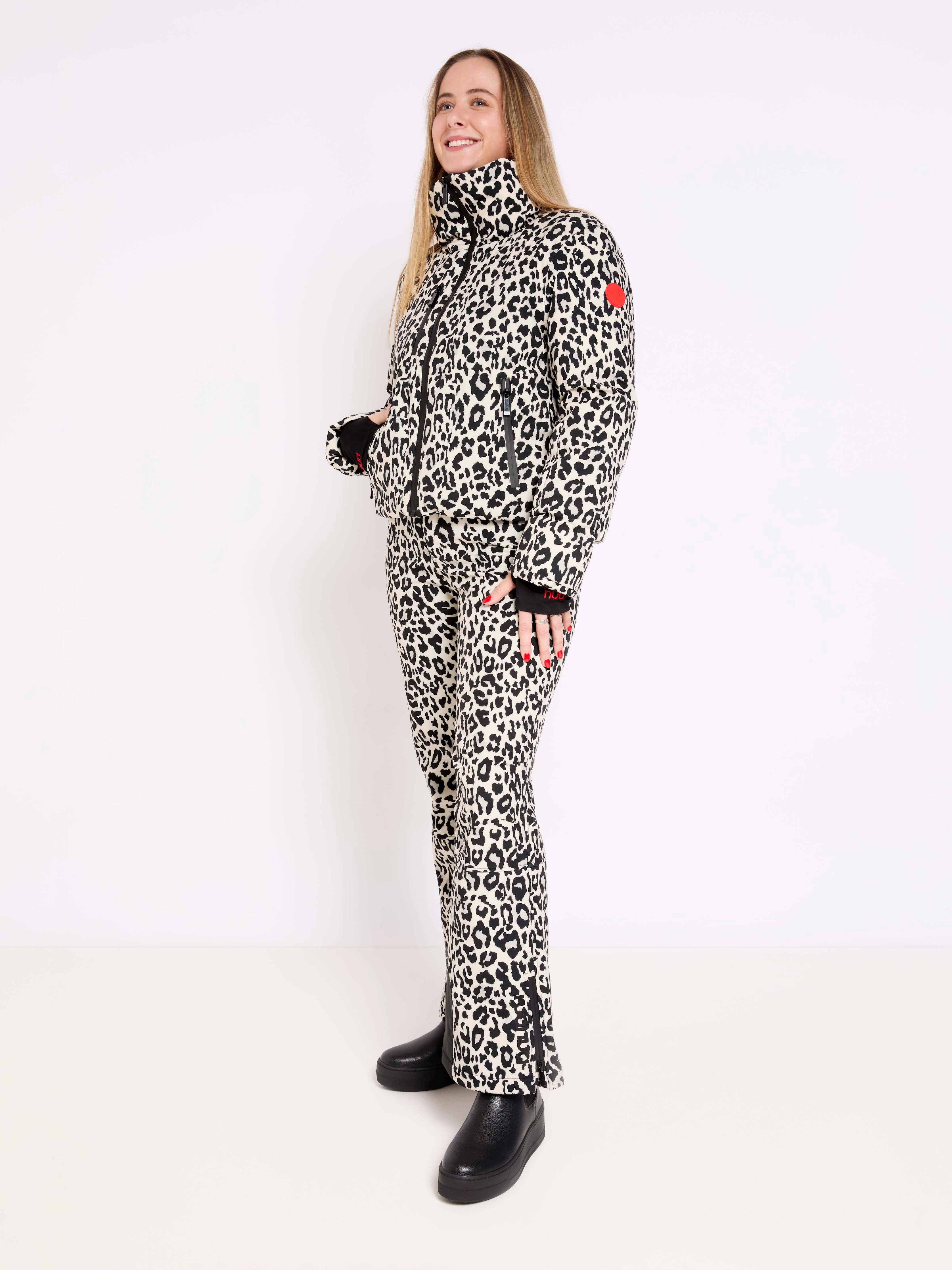 Padded Down Ski Jacket - Leopard