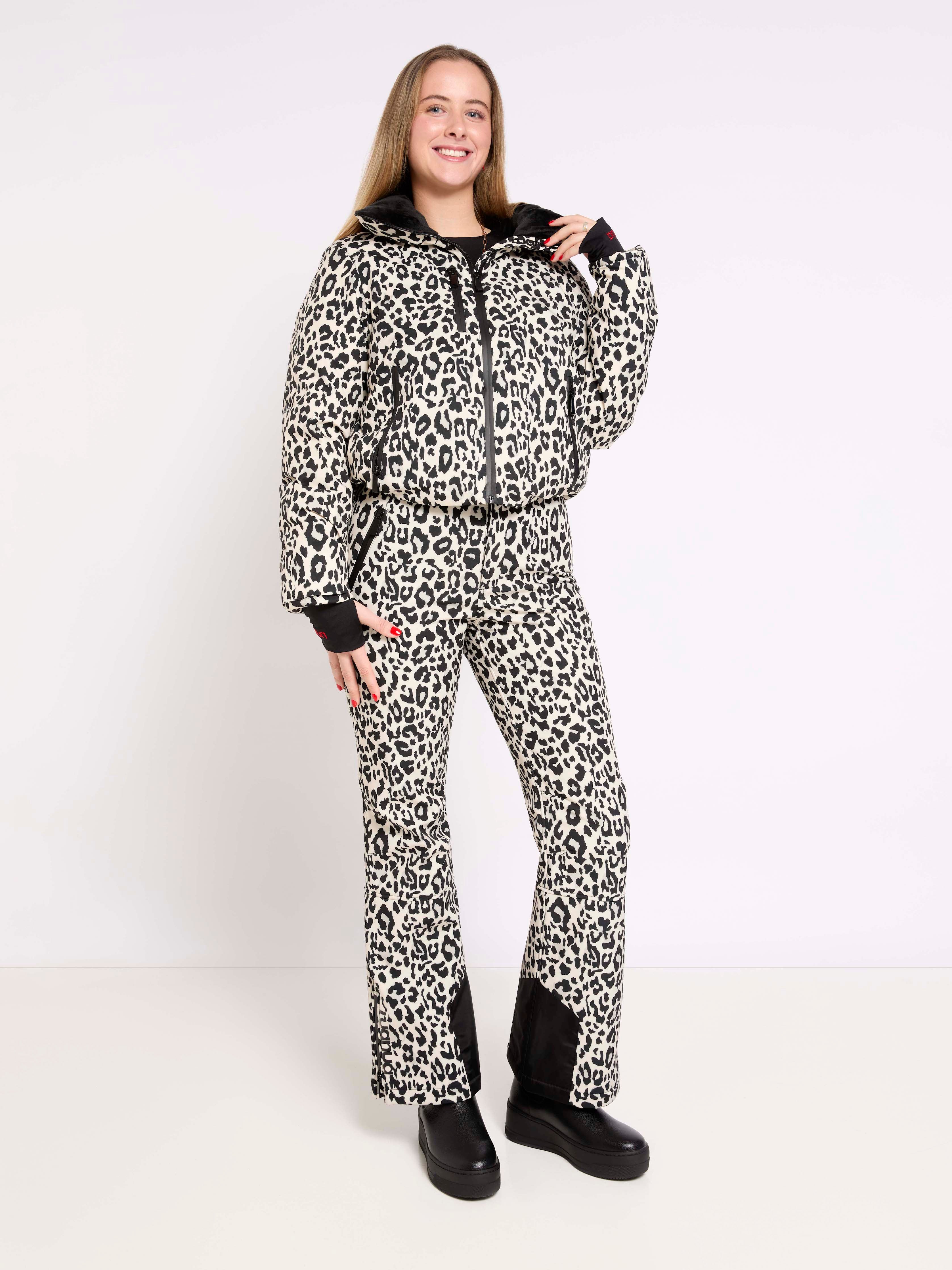 Padded Down Ski Jacket - Leopard