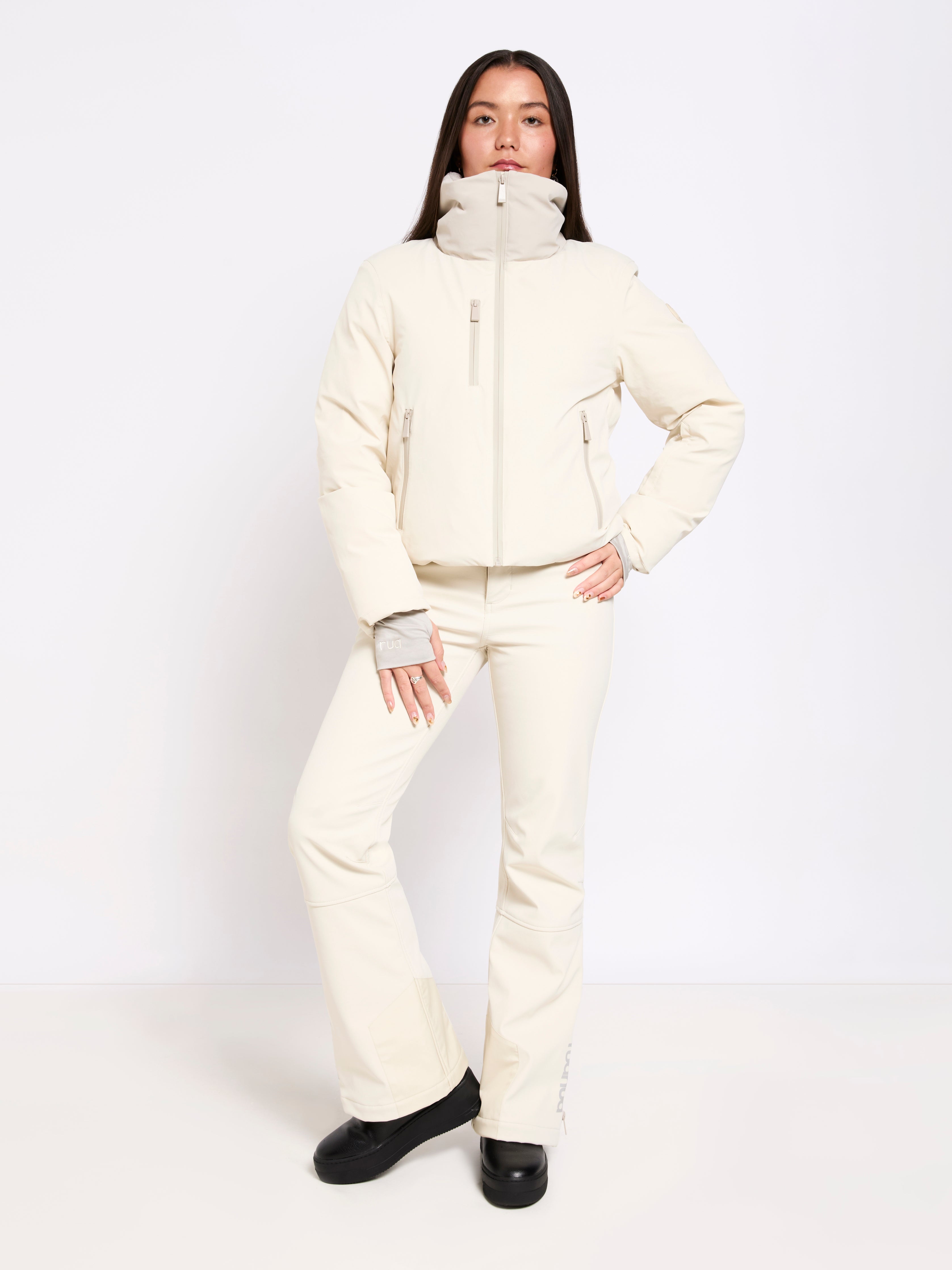 Padded Down Ski Jacket - Neutral