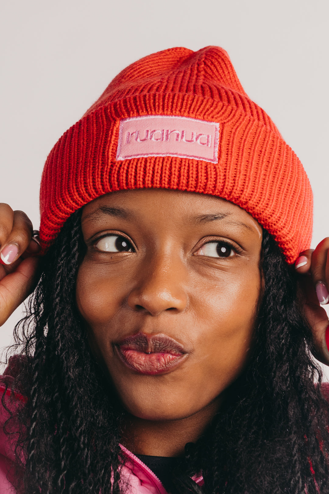 Ribbed Beanie - Red