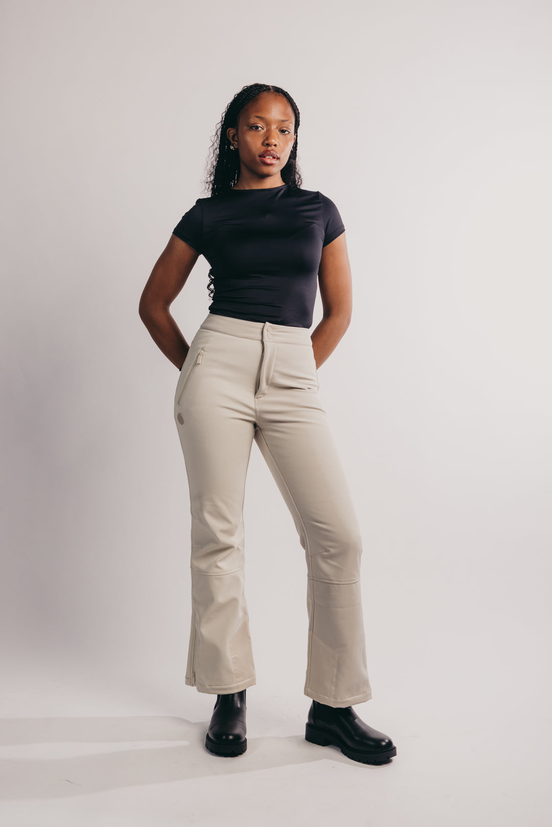 Slim Leg Ski Trouser - Neutral Tonal Colourblock