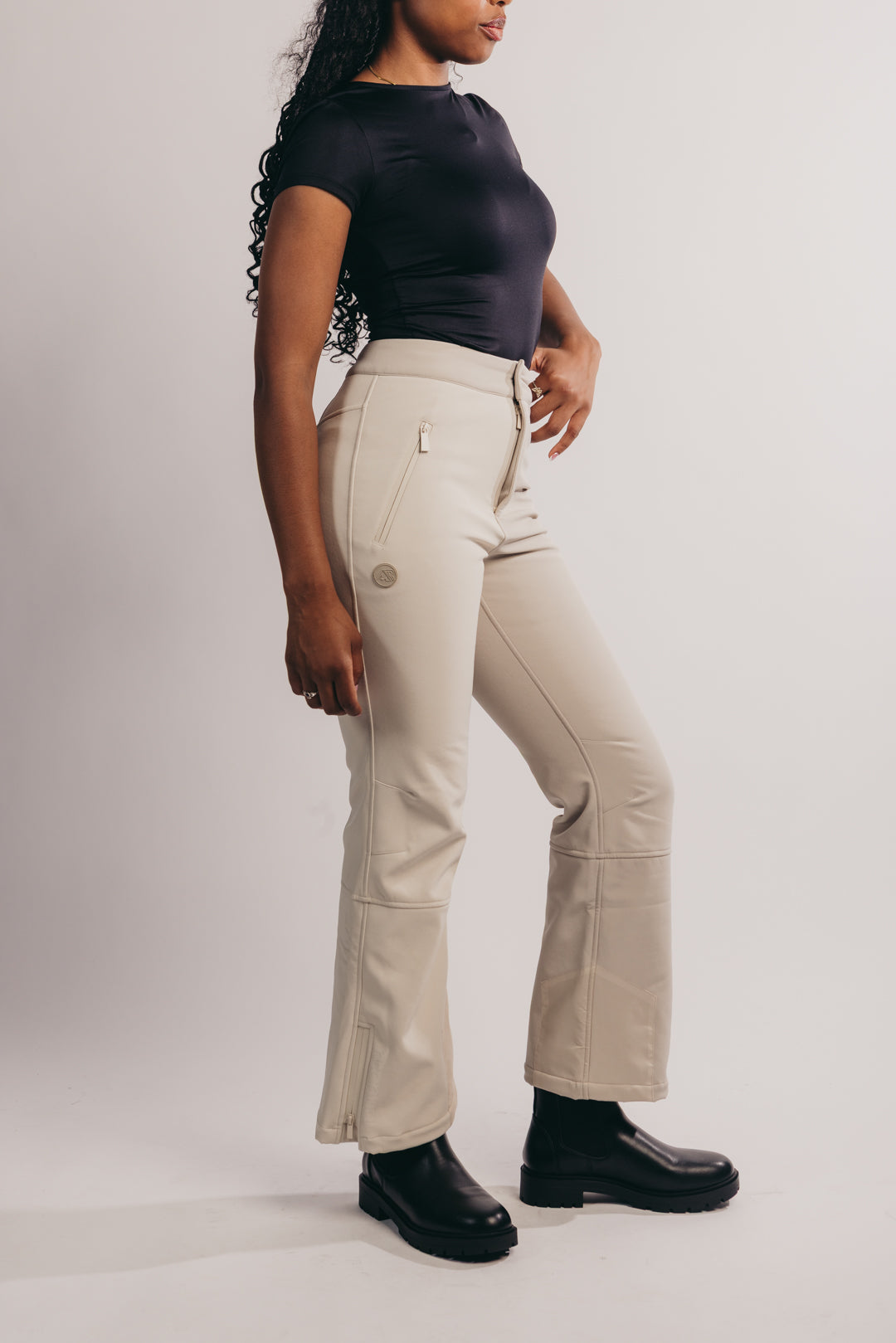Slim Leg Ski Trouser - Neutral Tonal Colourblock