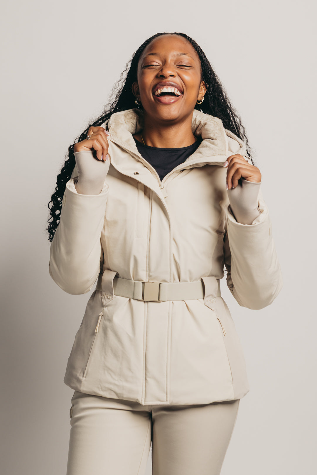 Belted Ski Jacket - Neutral