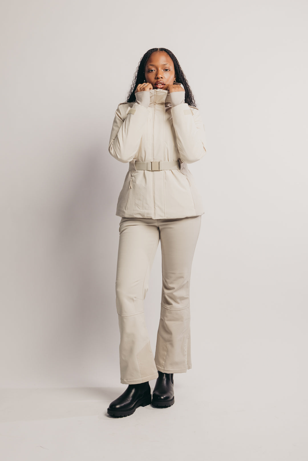 Slim Leg Ski Trouser - Neutral Tonal Colourblock