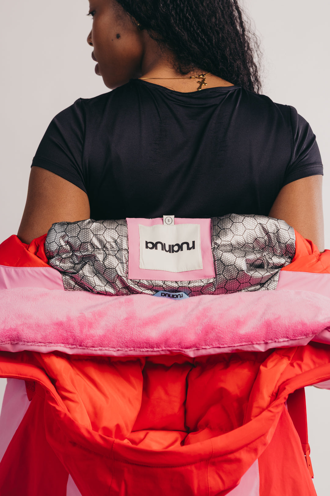 Belted Ski Jacket - Pink and Red