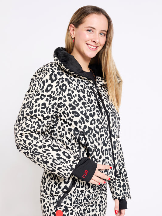 Padded Down Ski Jacket - Leopard
