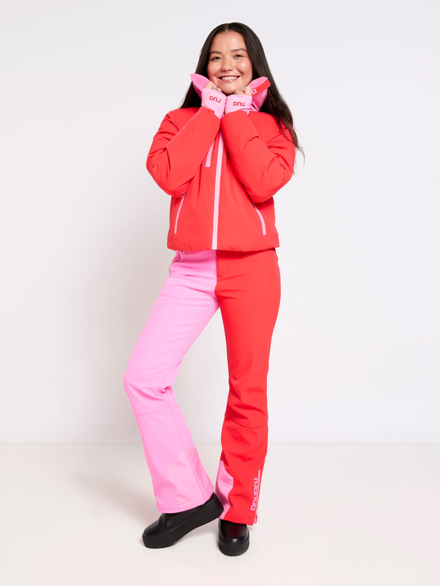 Slim Leg Ski Trouser - Red and Pink