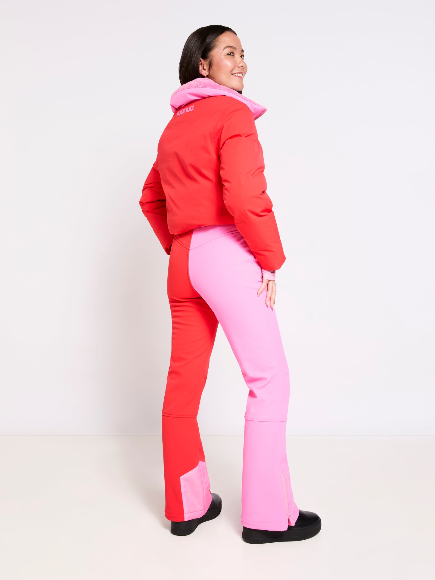Slim Leg Ski Trouser - Red and Pink