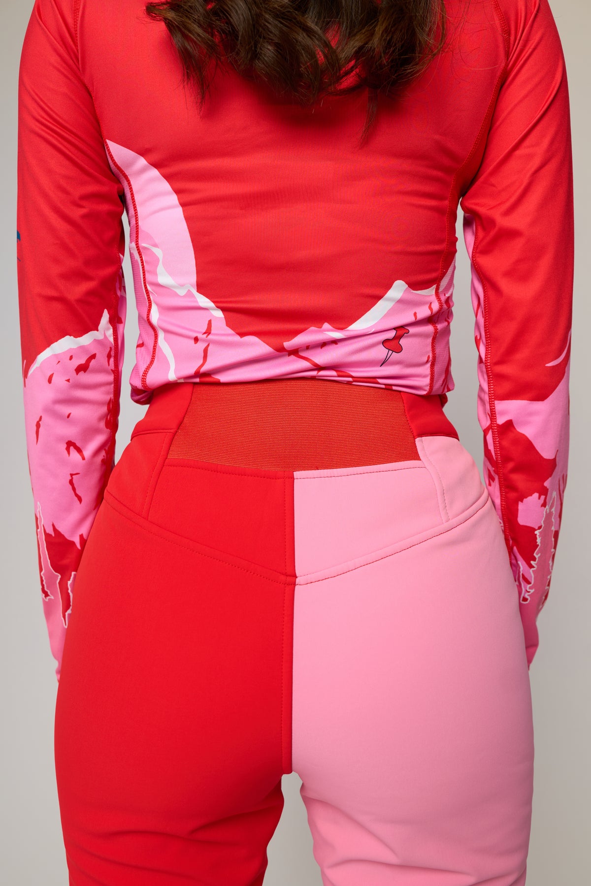 Slim Leg Ski Trouser - Red and Pink