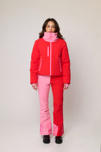 Padded Down Ski Jacket - Red and Pink