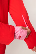 Padded Down Ski Jacket - Red and Pink