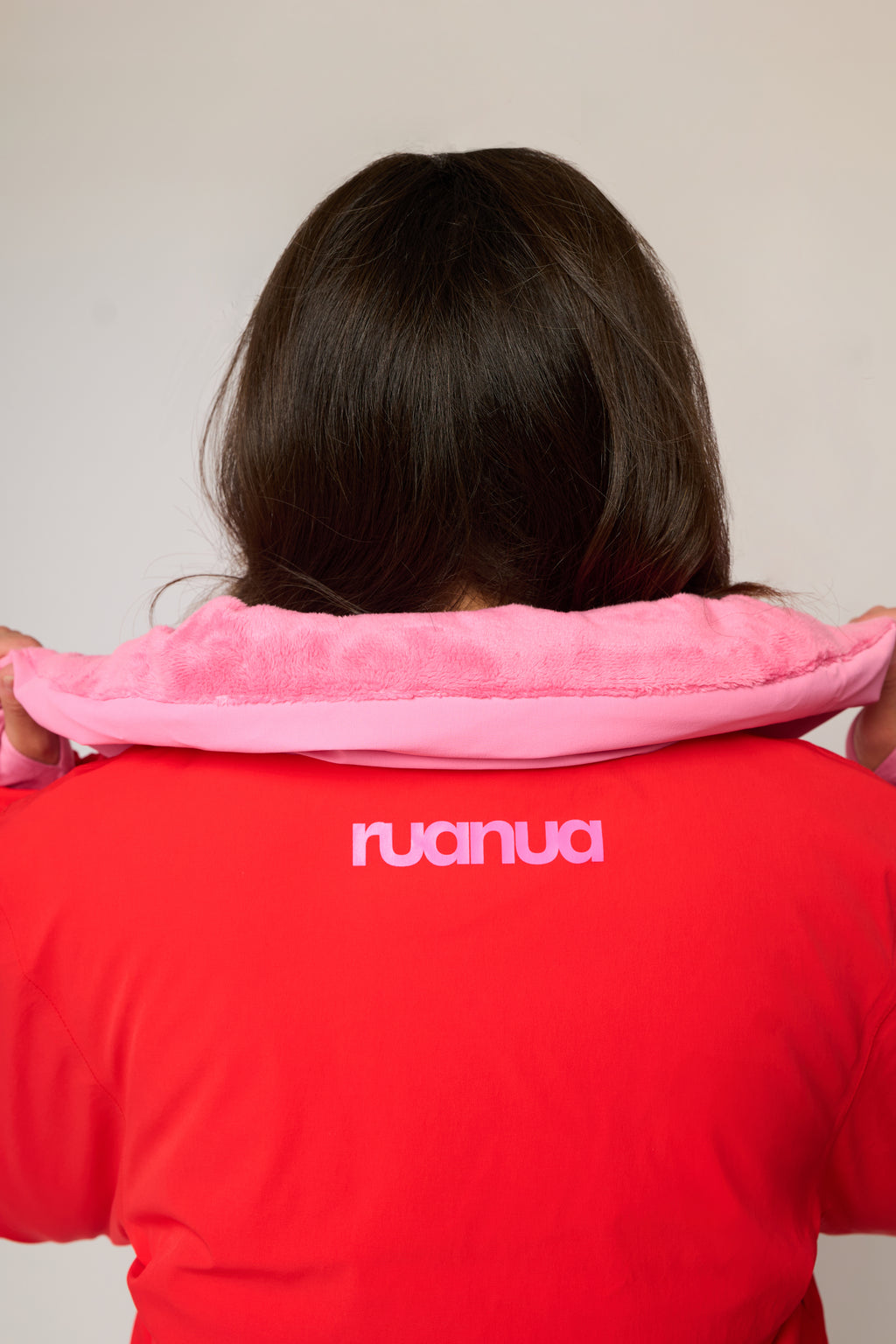 Padded Down Ski Jacket - Red and Pink