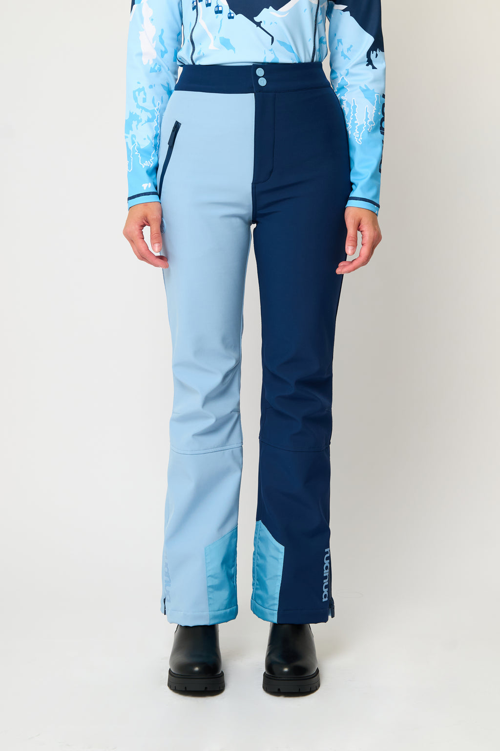 Slim Leg Ski Trouser - Blue ColourBlock