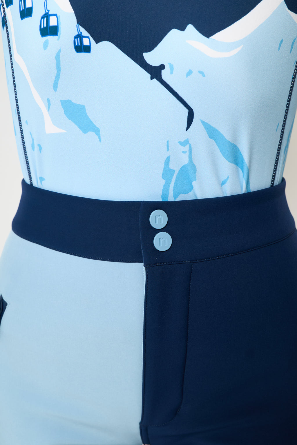 Slim Leg Ski Trouser - Blue ColourBlock