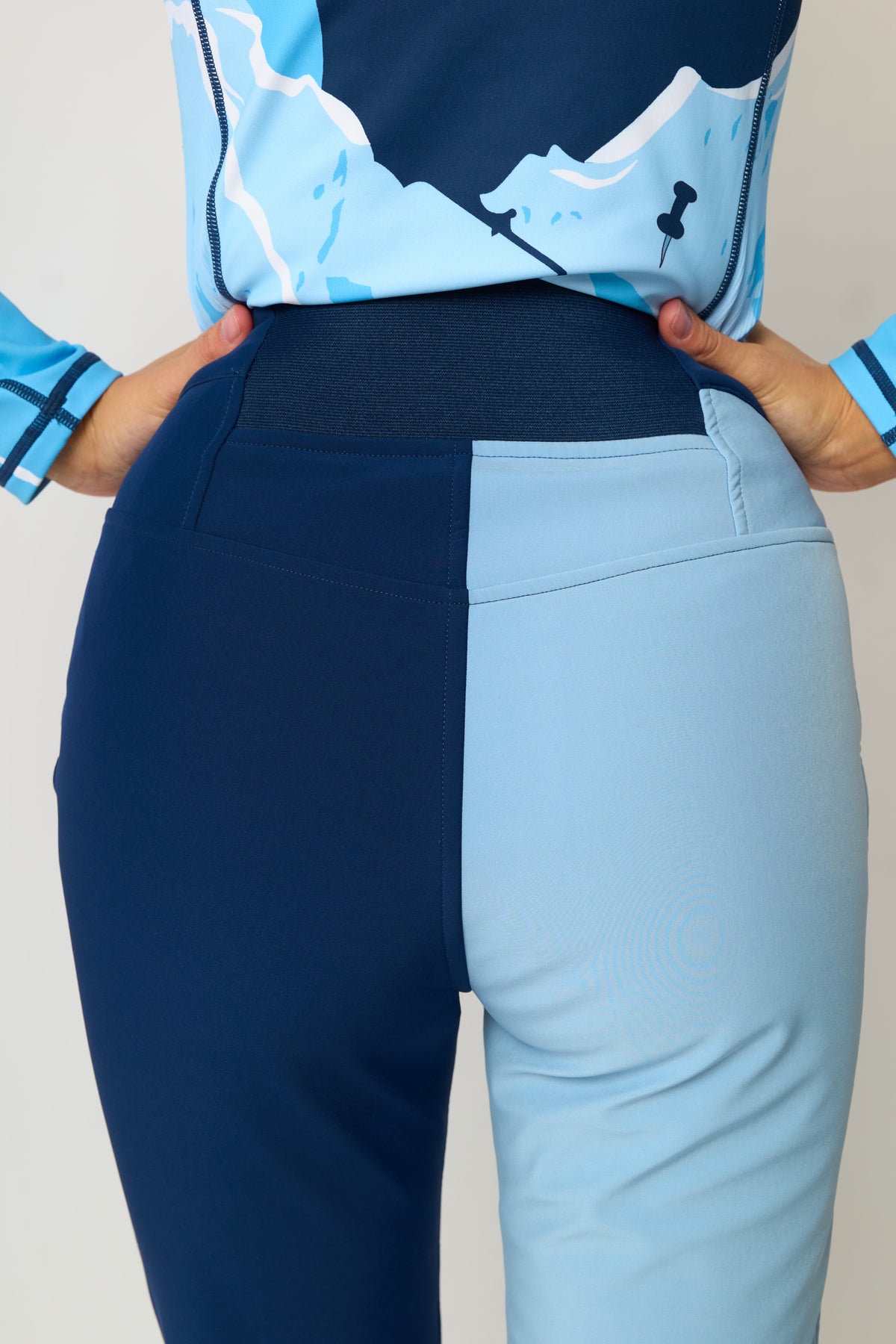 Slim Leg Ski Trouser - Blue ColourBlock