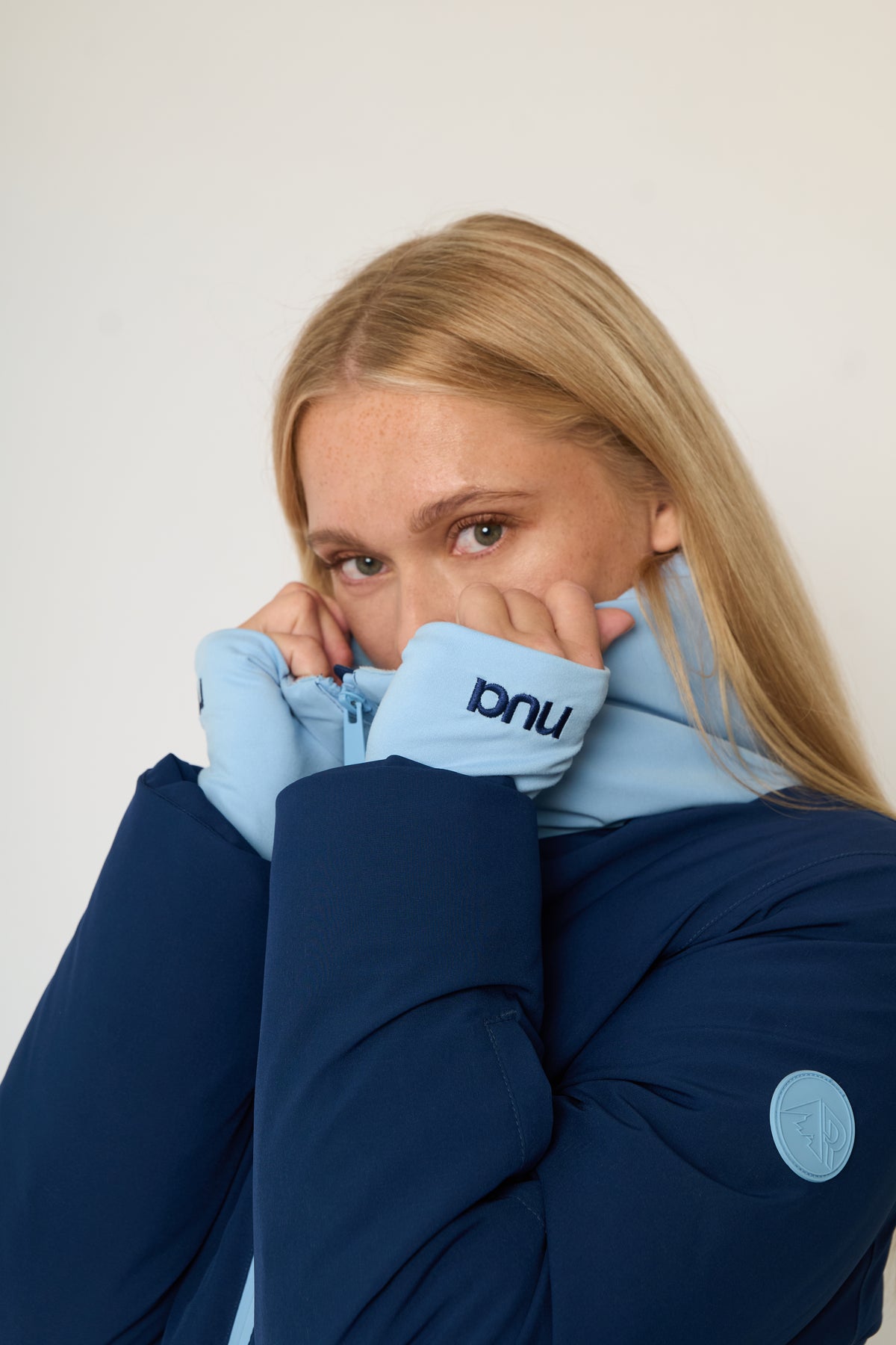 Padded Down Ski Jacket - Blue ColourBlock