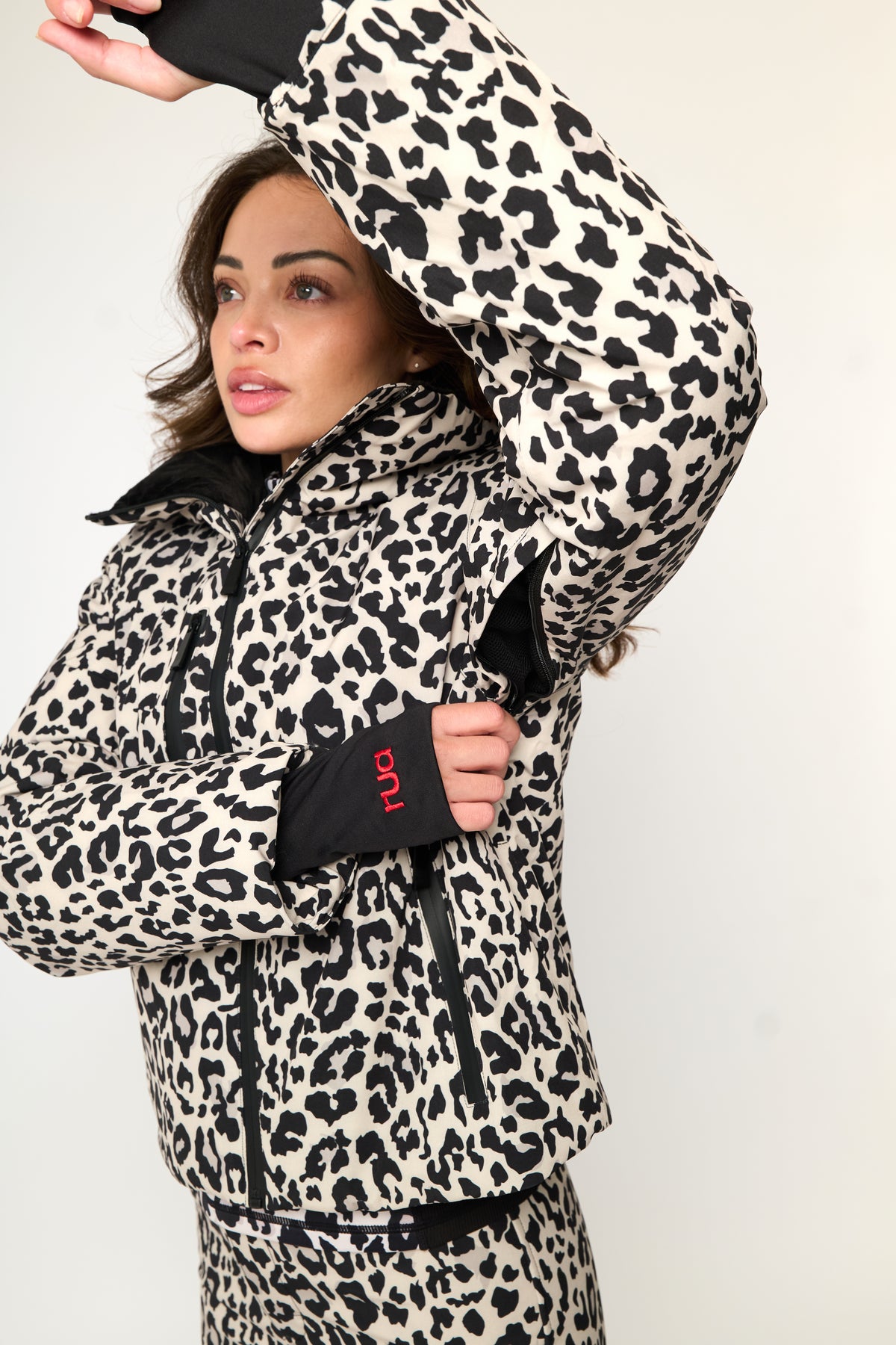 Padded Down Ski Jacket - Leopard