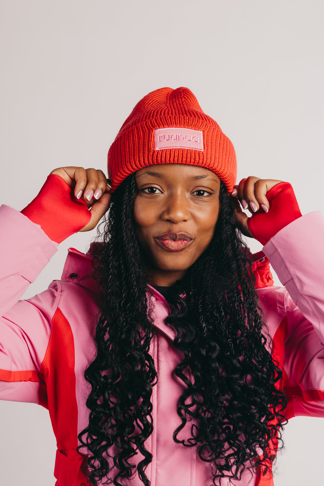 Ribbed Beanie - Red