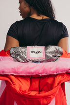 Belted Ski Jacket - Pink and Red