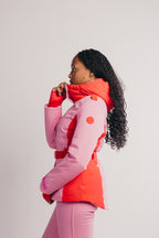 Belted Ski Jacket - Pink and Red