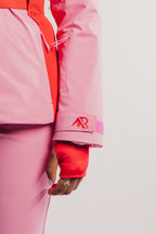 Belted Ski Jacket - Pink and Red